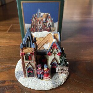 Crystal Falls Village Abbey 1994 May Department Stores with box Winter Christmas